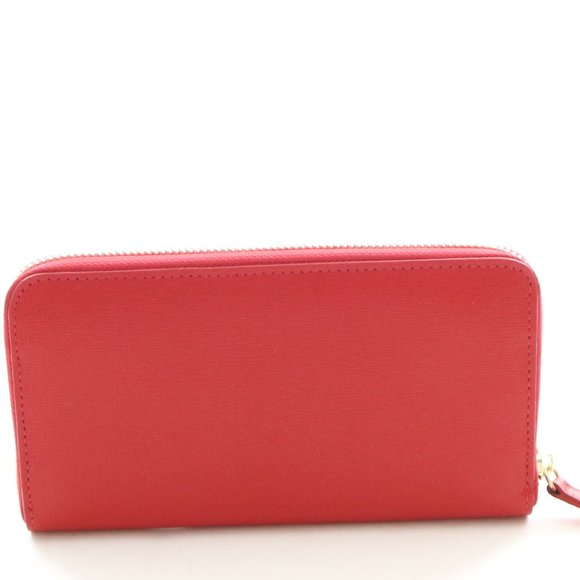 Escada Leather Zip Clutch Logo Wallet in Cherry Red - Picture 3 of 13